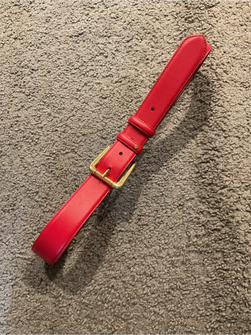 Ralph Lauren Vintage Hot Pink Leather Dress Belt Gold Logo Buckle Casual Y2K, M